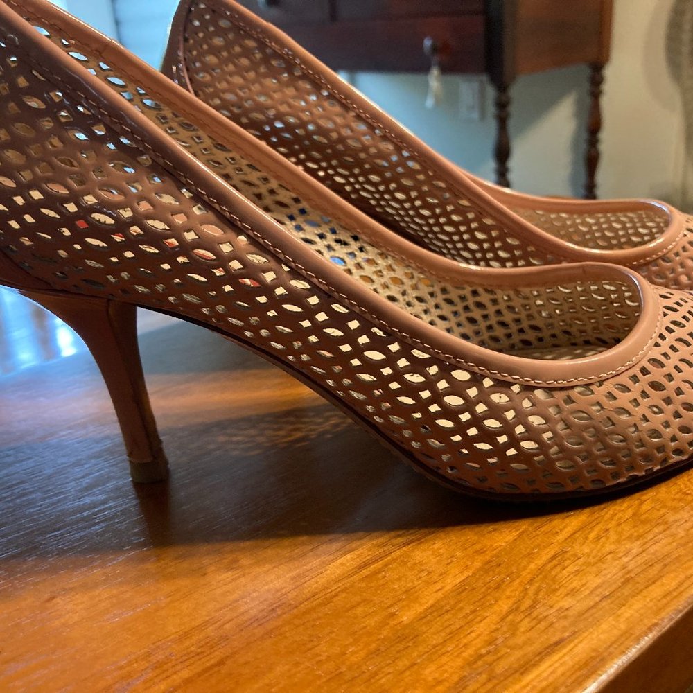 Prada pink patent heels